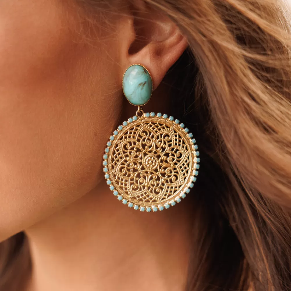 Caroline Svedbom Alexandra Boho Earrings/Turquoise Matt