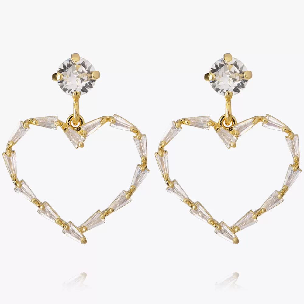 Caroline Svedbom Baguette Heart Earring/Crystal