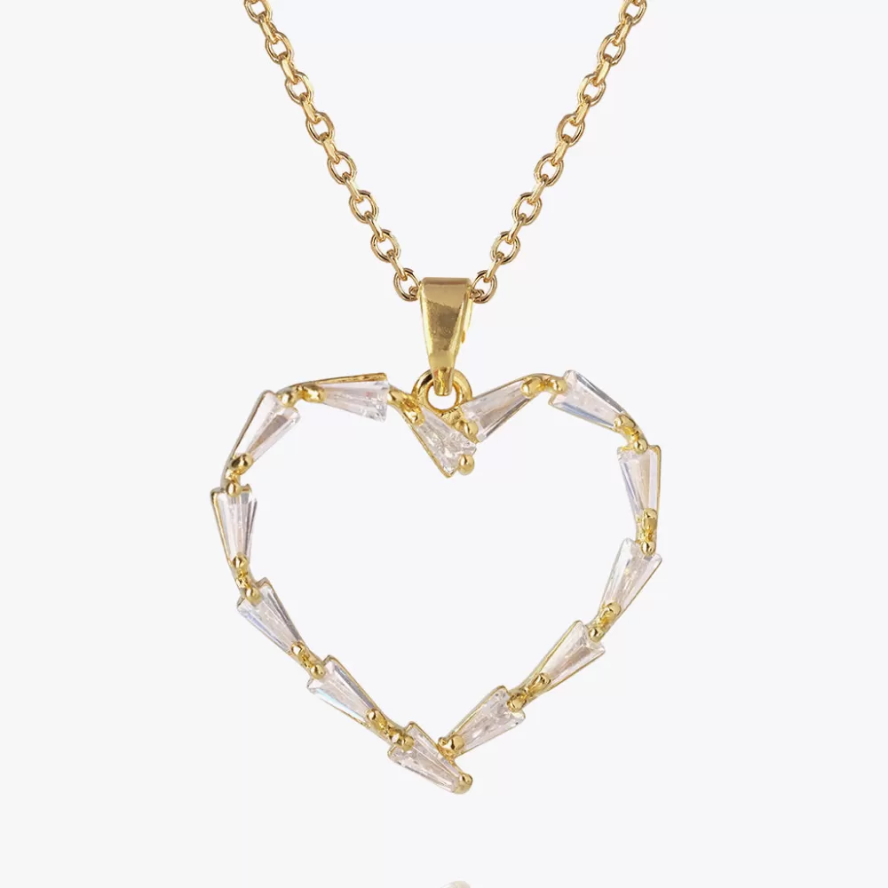 Caroline Svedbom Baguette Heart Necklace/Crystal