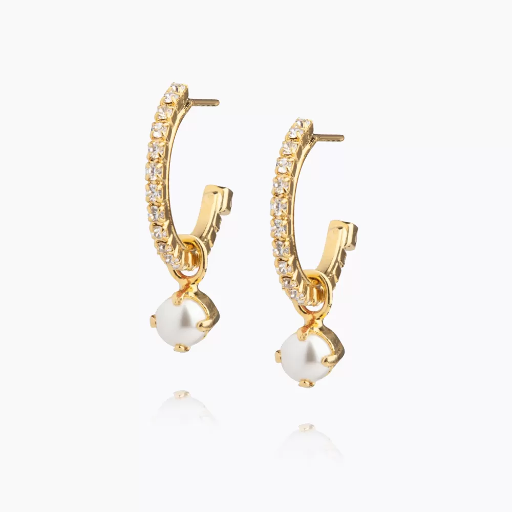 Caroline Svedbom Bella Loop Earrings/Pearl + Crystal