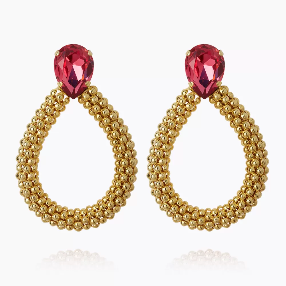 Caroline Svedbom Classic Rope Earrings/Mulberry Red