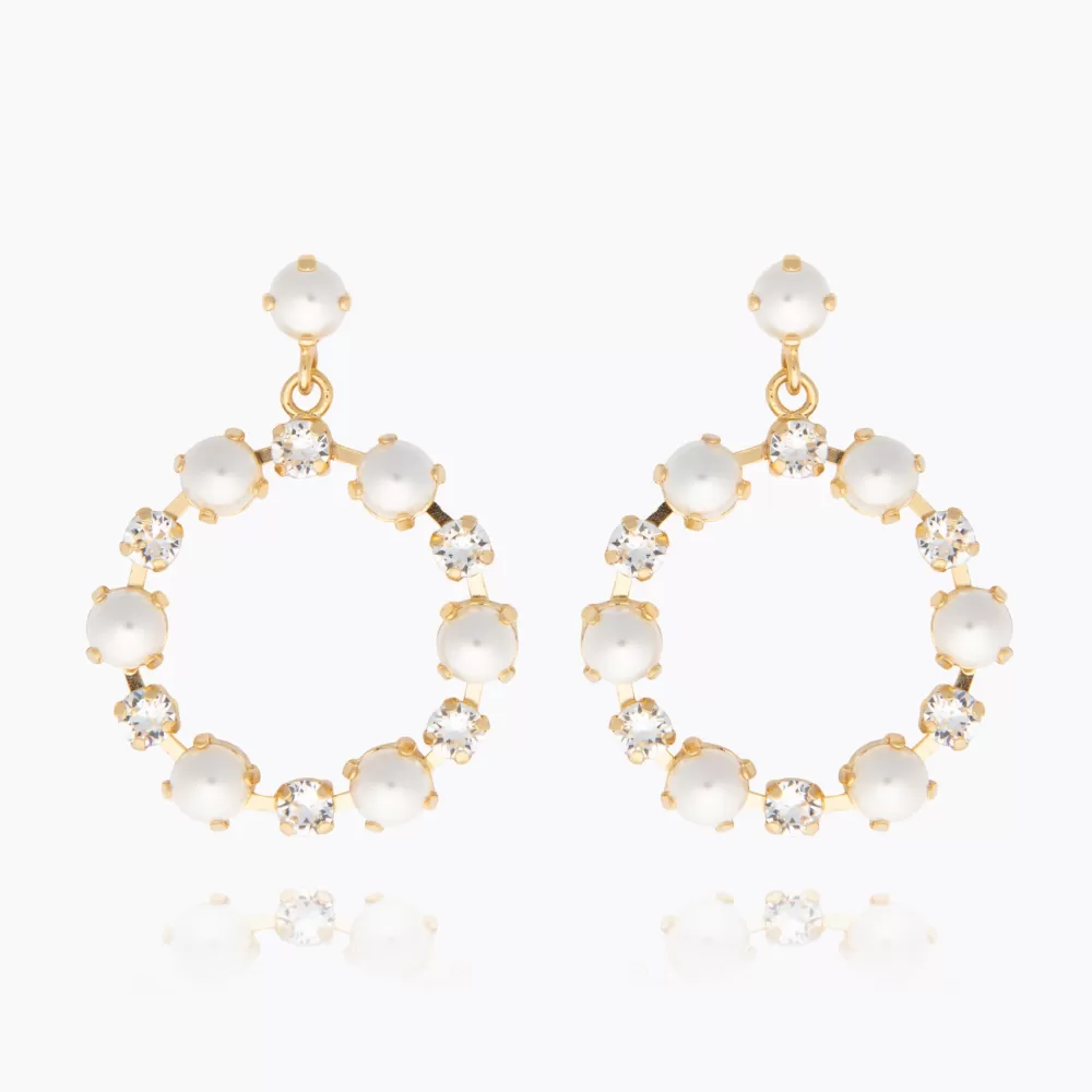 Caroline Svedbom Eternity Pearl Earrings/Pearl + Crystal