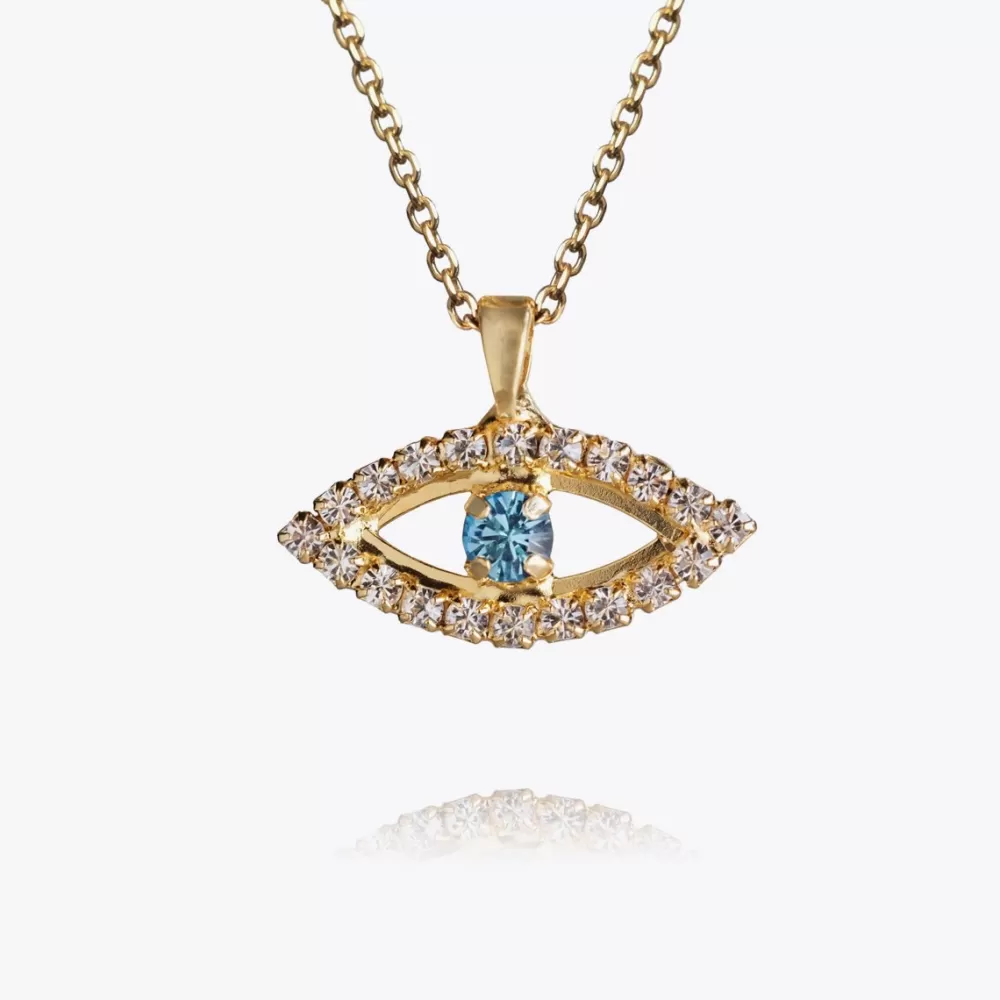 Caroline Svedbom Greek Eye Necklace/Crystal + Aquamarine