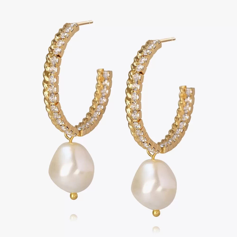 Caroline Svedbom Kaia Pearl Earring/Pearl + Crystal