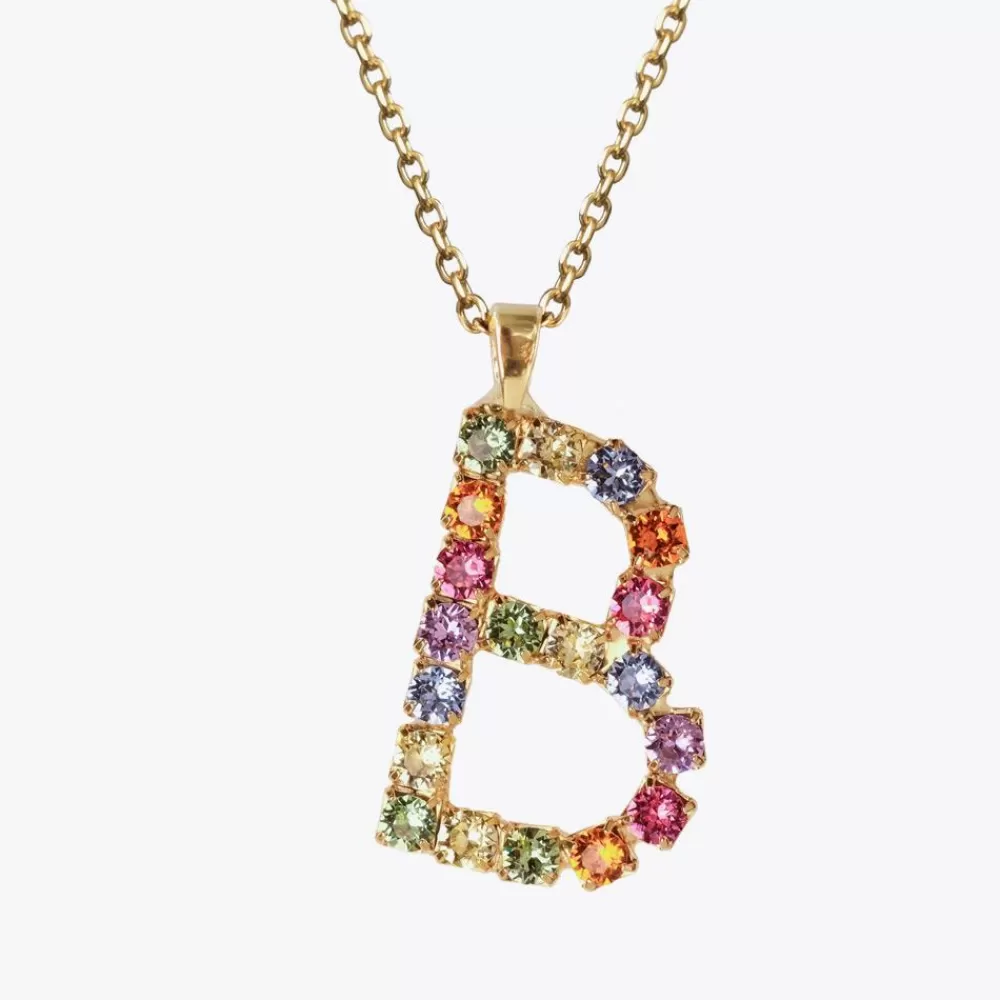 Caroline Svedbom Letter Necklace B/Rainbow Combo