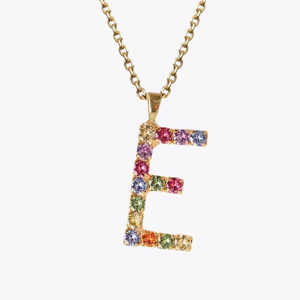 Caroline Svedbom Letter Necklace E/Rainbow Combo