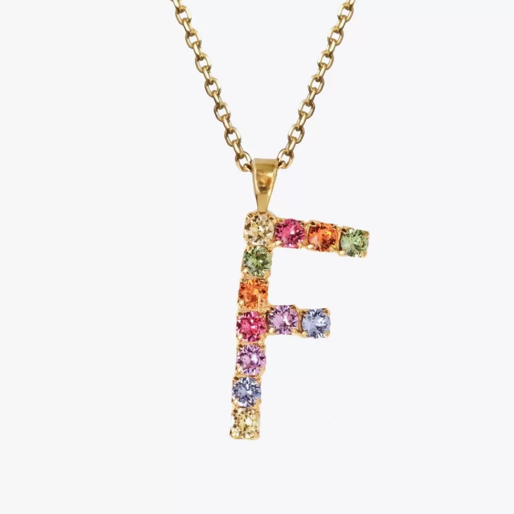 Caroline Svedbom Letter Necklace F/Rainbow Combo