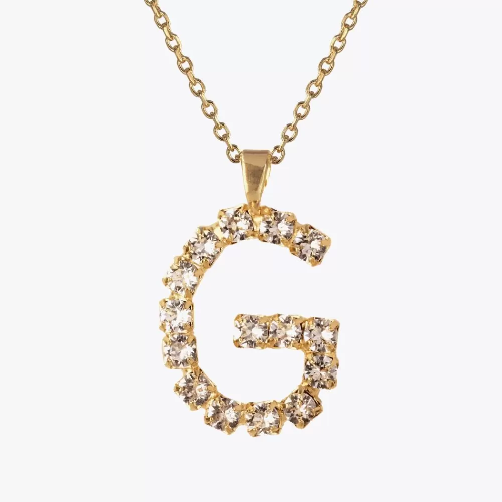 Caroline Svedbom Letter Necklace G/Crystal