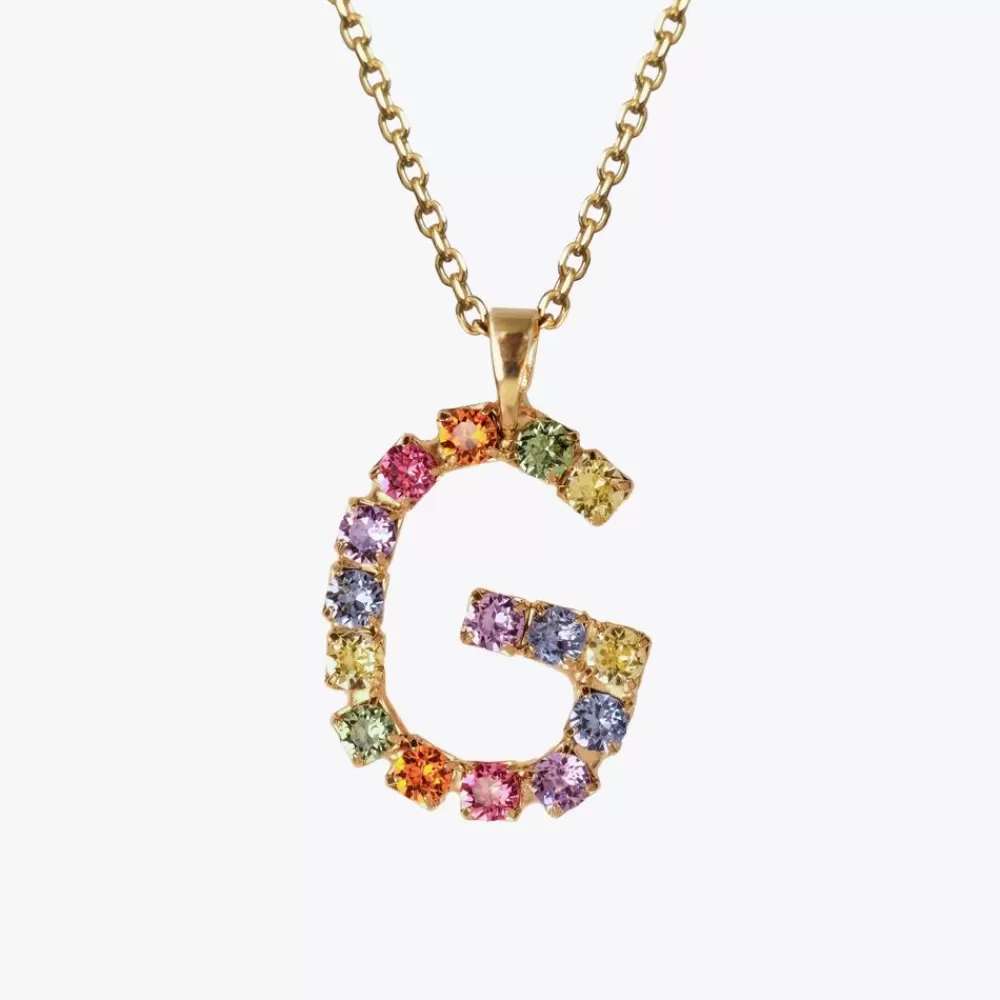 Caroline Svedbom Letter Necklace G/Rainbow Combo