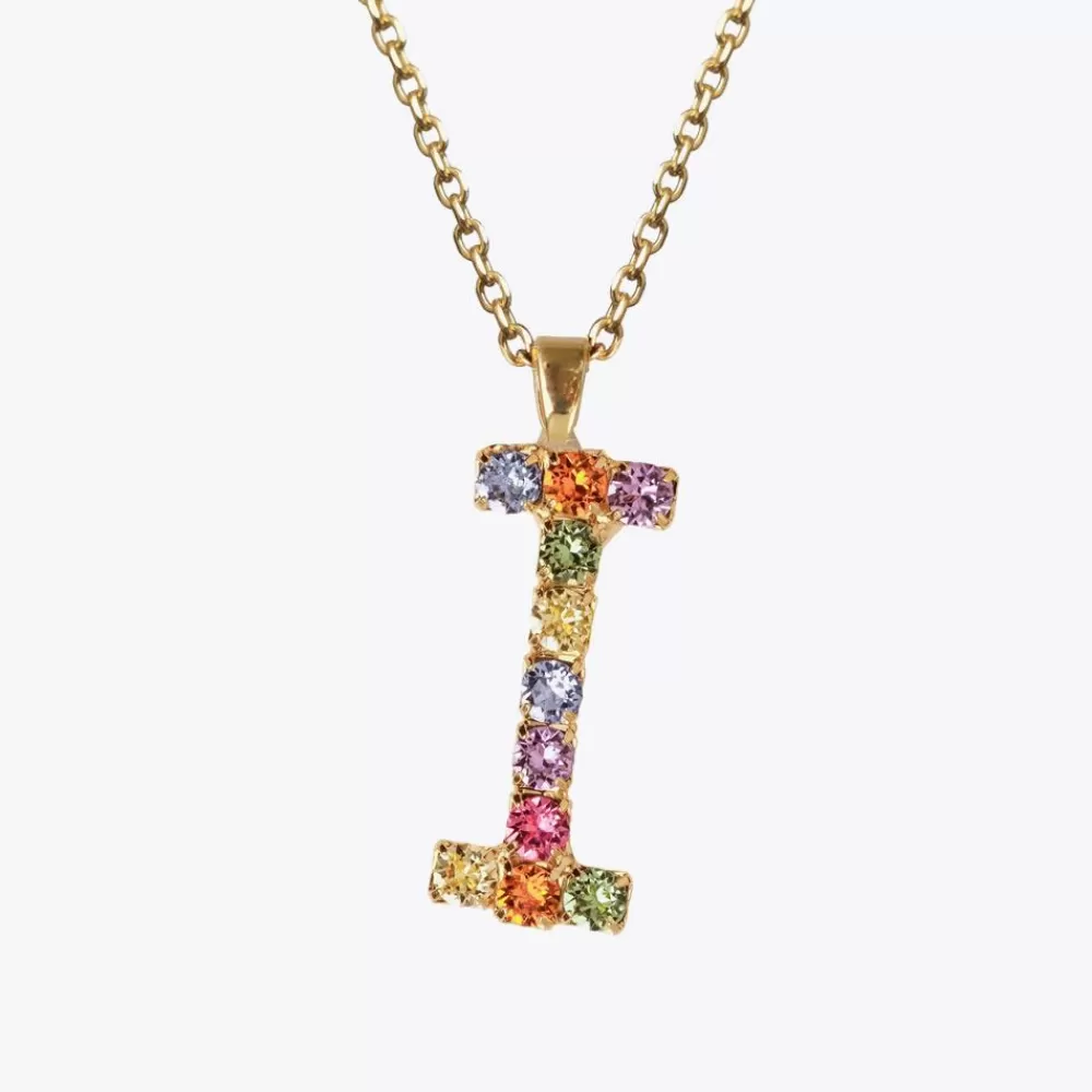 Caroline Svedbom Letter Necklace I/Rainbow Combo