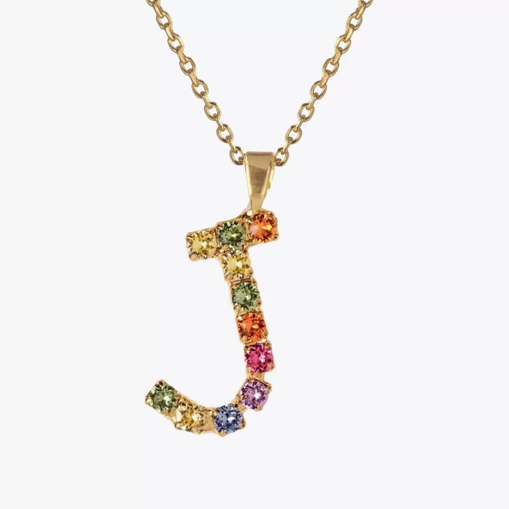 Caroline Svedbom Letter Necklace J/Rainbow Combo