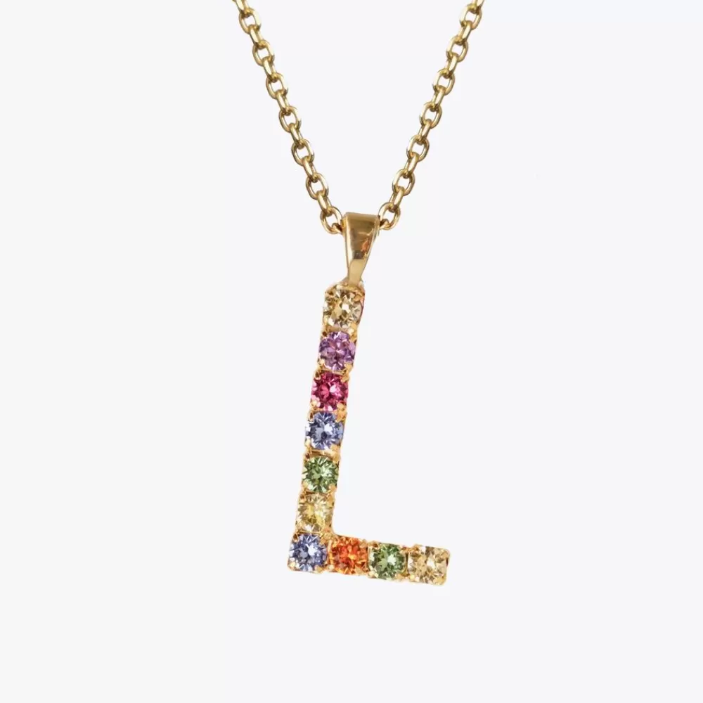 Caroline Svedbom Letter Necklace L/Rainbow Combo