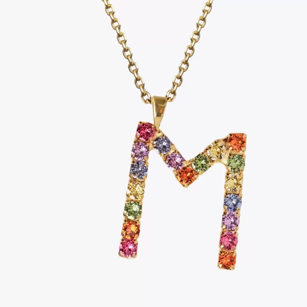 Caroline Svedbom Letter Necklace M/Rainbow Combo