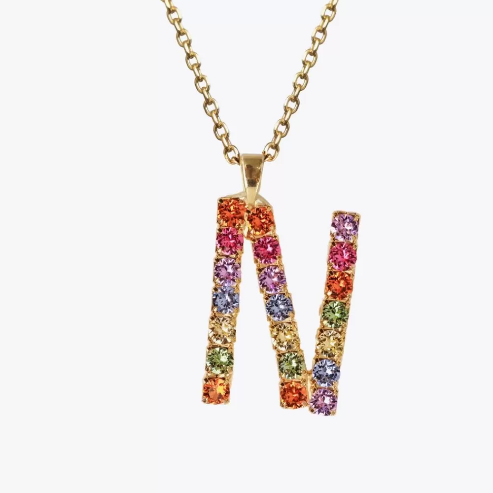 Caroline Svedbom Letter Necklace N/Rainbow Combo