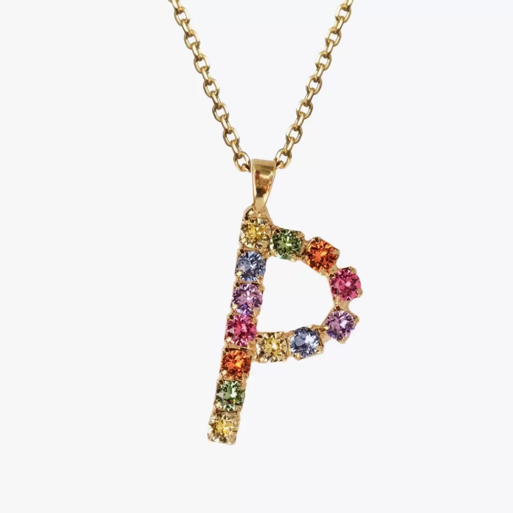 Caroline Svedbom Letter Necklace P/Rainbow Combo