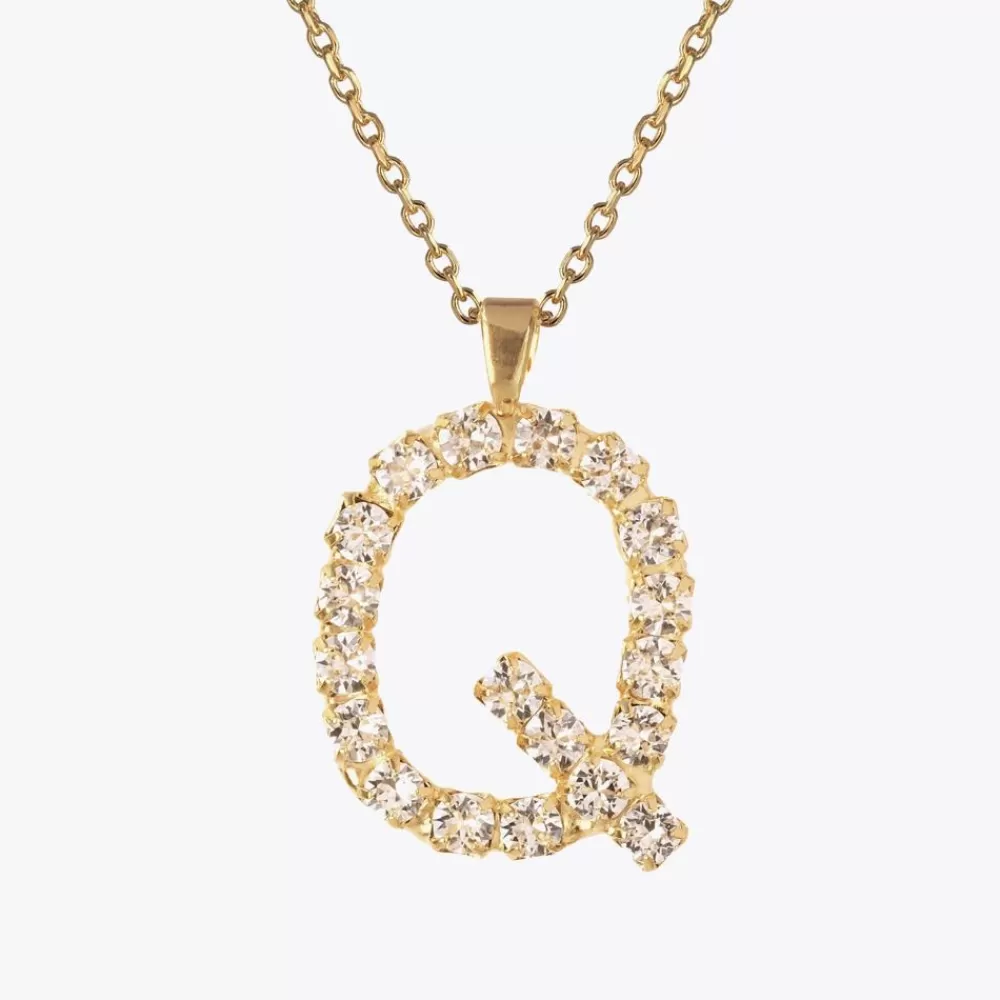 Caroline Svedbom Letter Necklace Q/Crystal