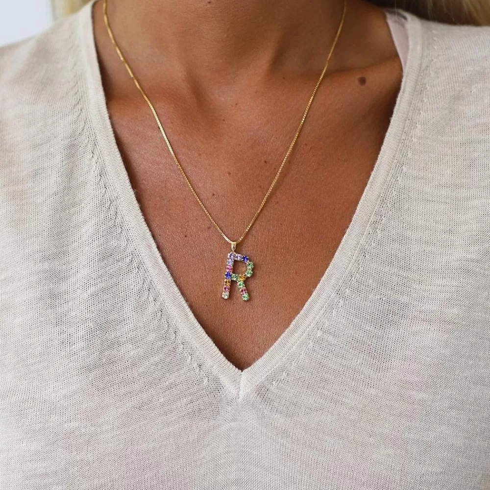 Caroline Svedbom Letter Necklace R/Rainbow Combo