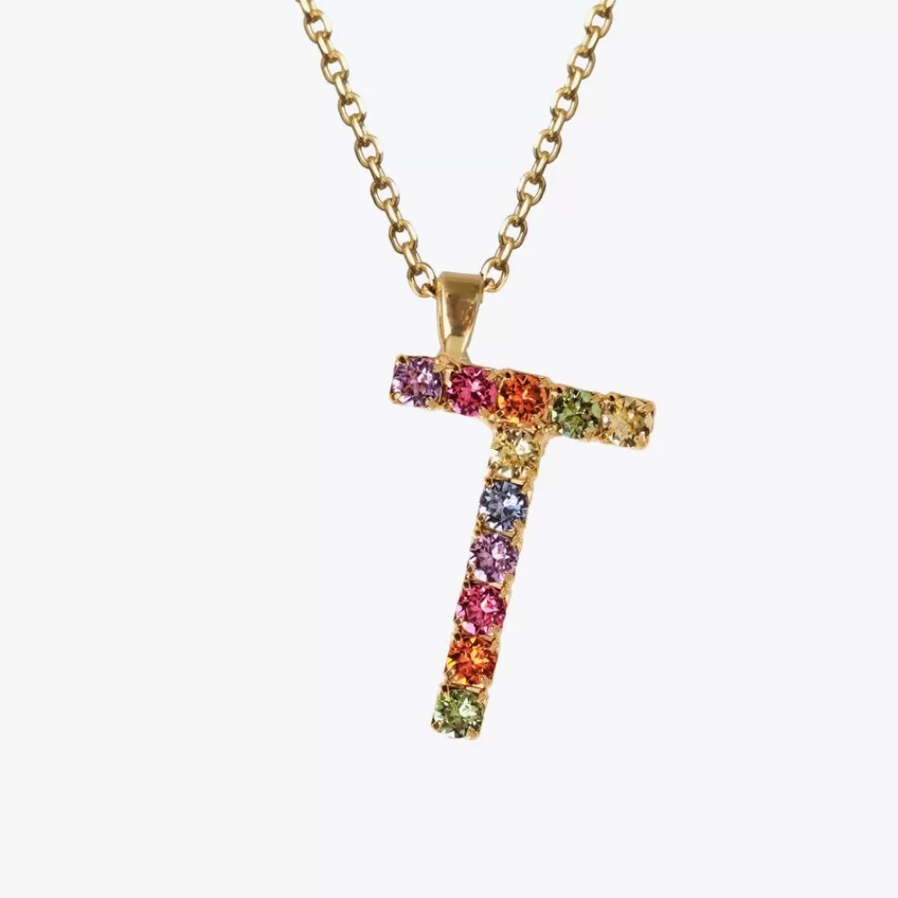 Caroline Svedbom Letter Necklace T/Rainbow Combo