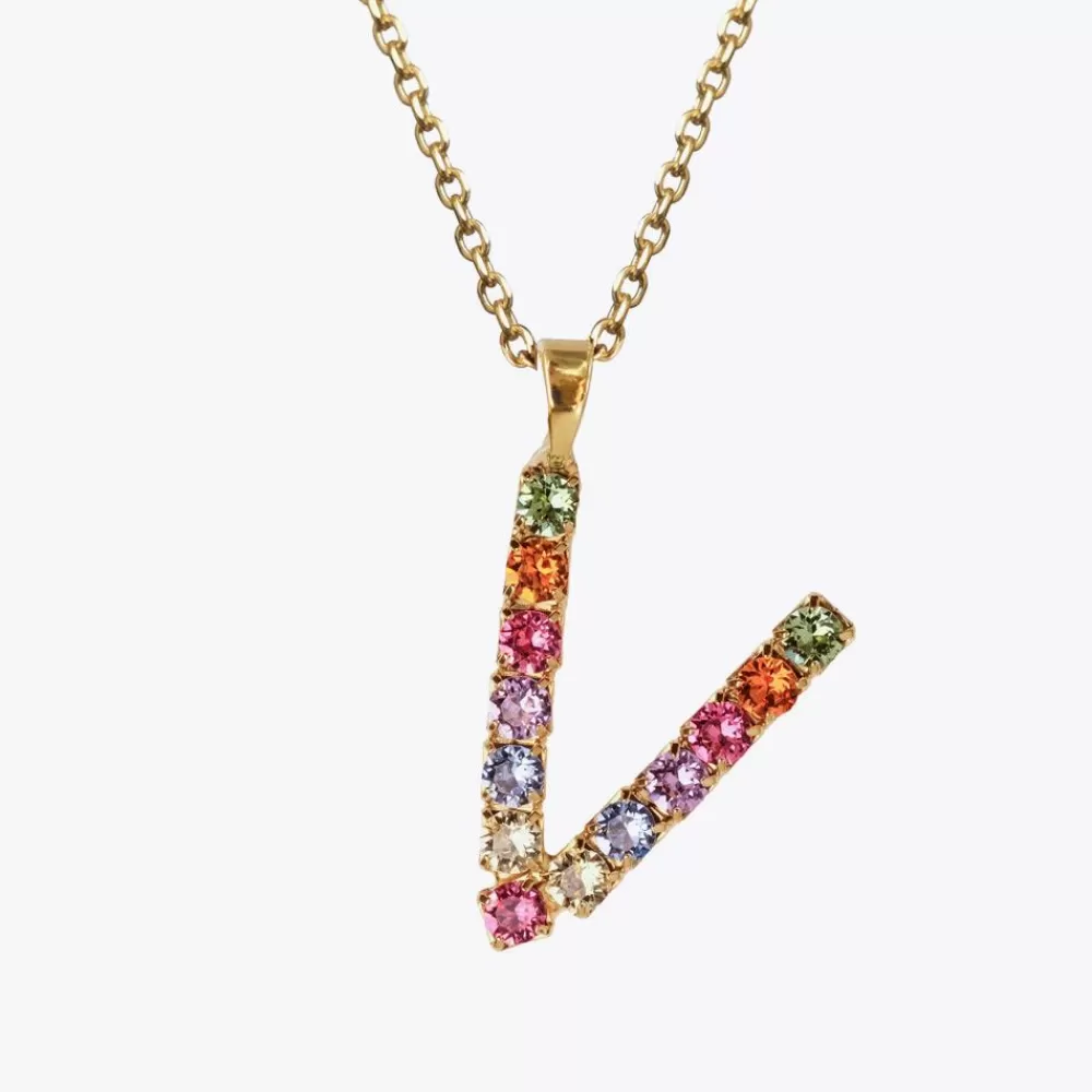 Caroline Svedbom Letter Necklace V/Rainbow Combo