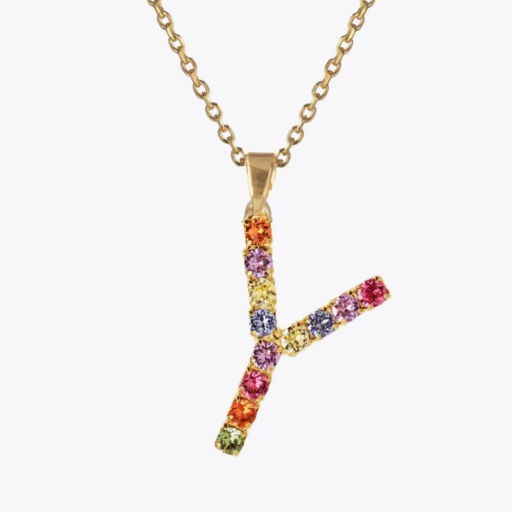 Caroline Svedbom Letter Necklace Y/Rainbow Combo