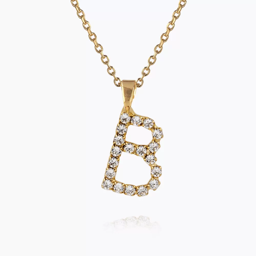 Caroline Svedbom Mini Letter Necklace B/Crystal