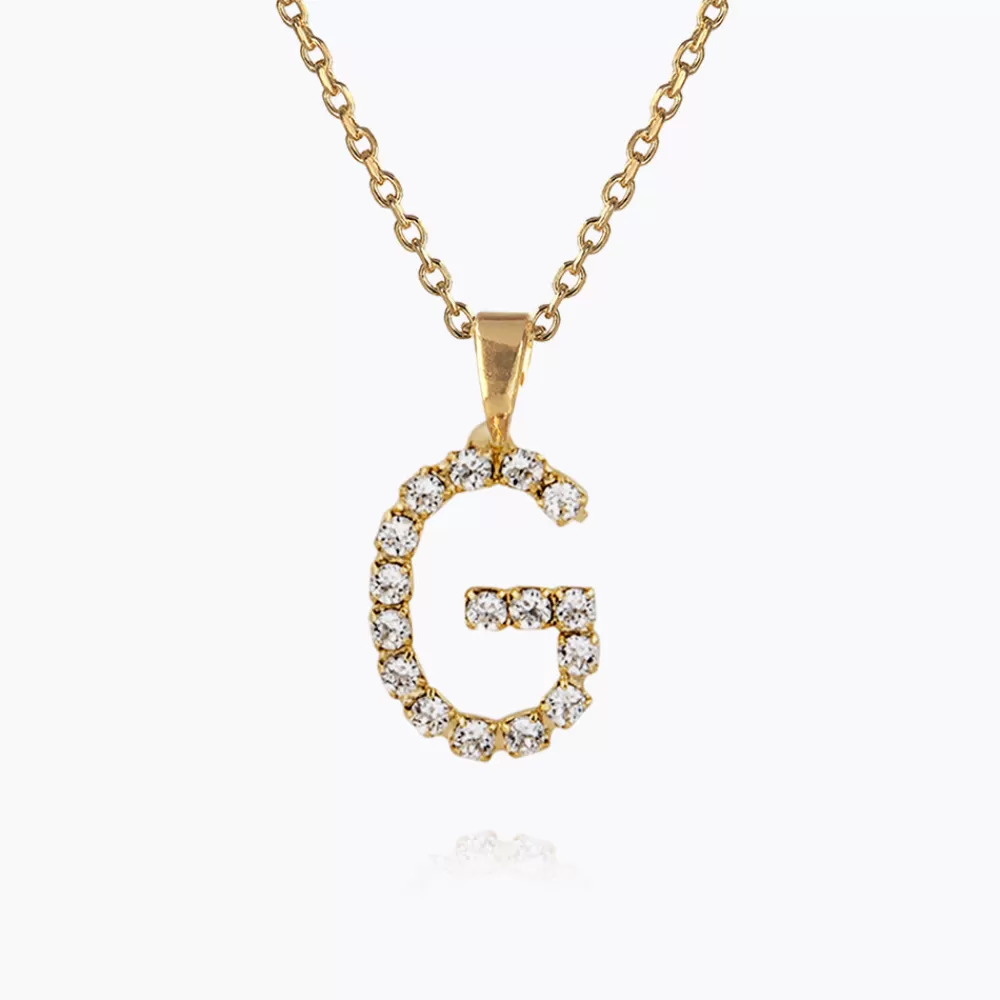 Caroline Svedbom Mini Letter Necklace G/Crystal