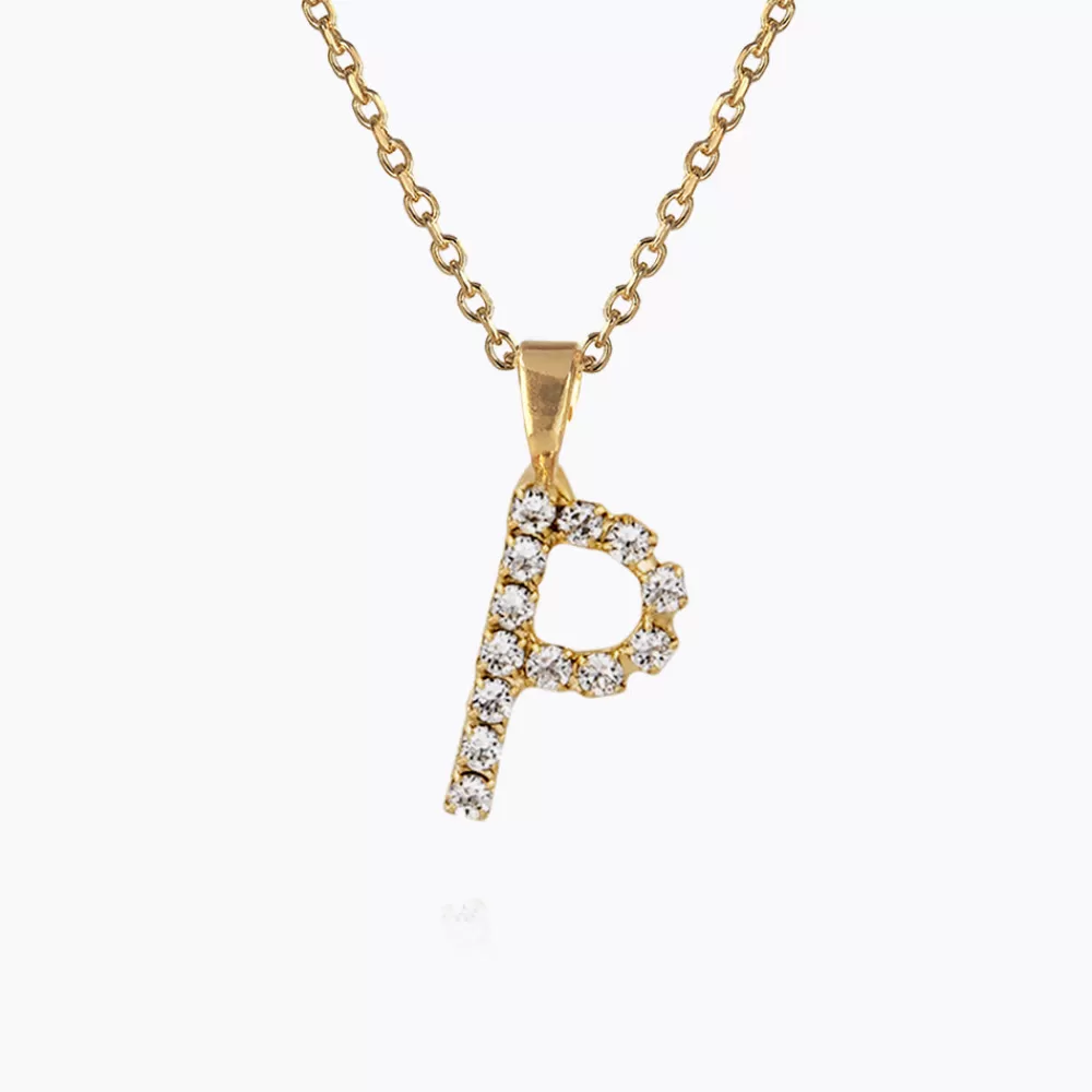 Caroline Svedbom Mini Letter Necklace P/Crystal