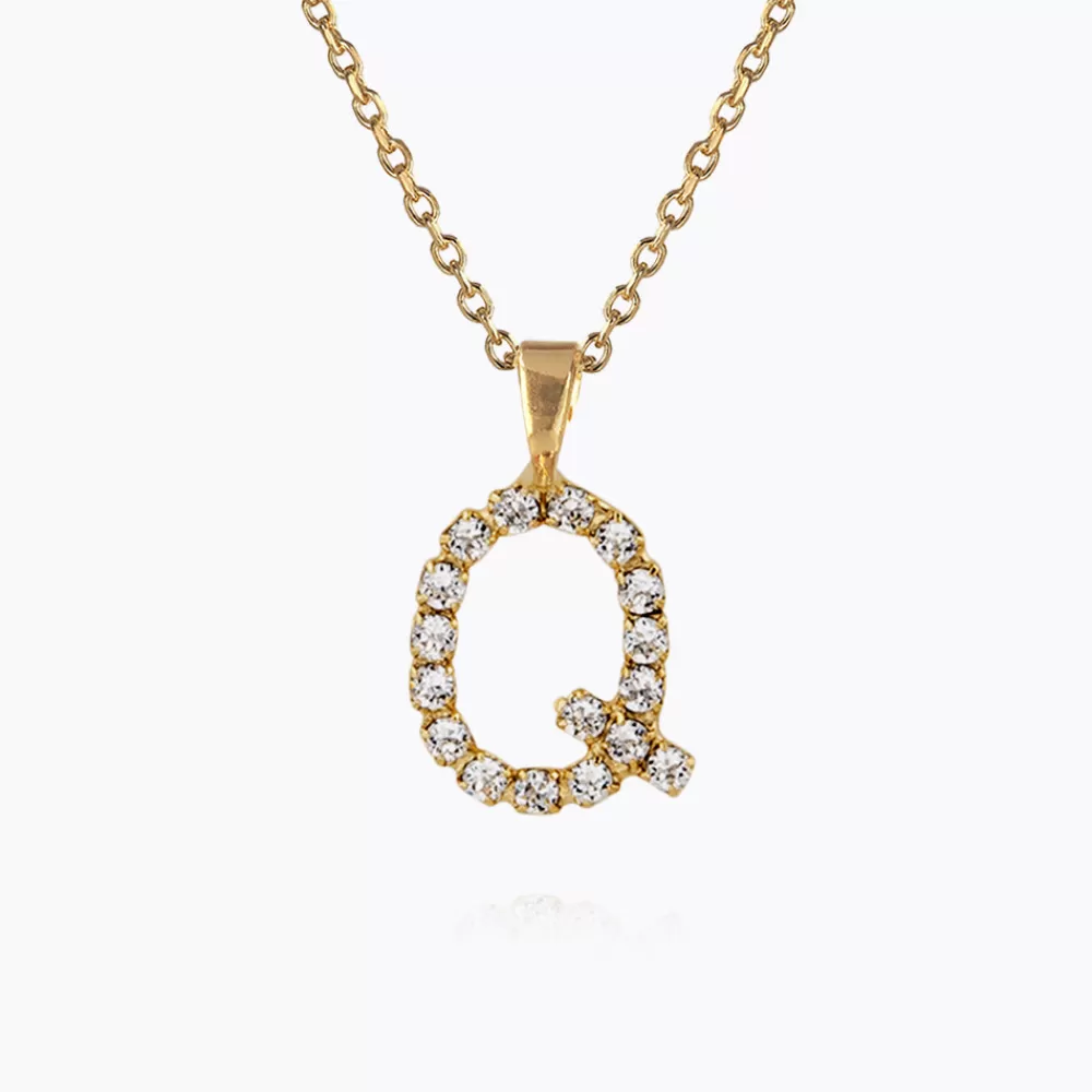 Caroline Svedbom Mini Letter Necklace Q/Crystal