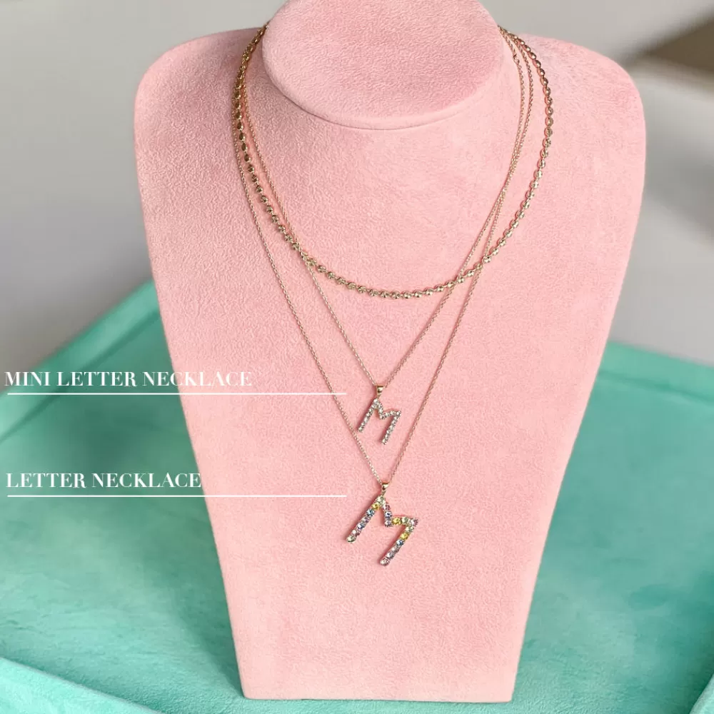 Caroline Svedbom Mini Letter Necklace R/Crystal