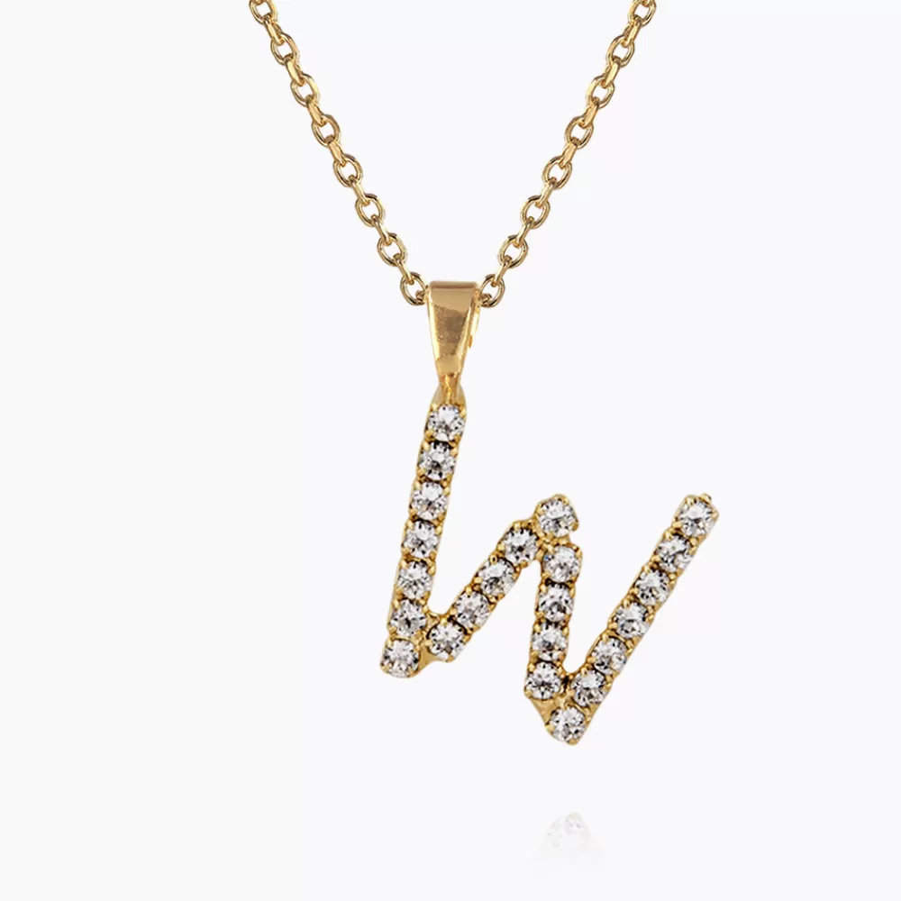 Caroline Svedbom Mini Letter Necklace W/Crystal