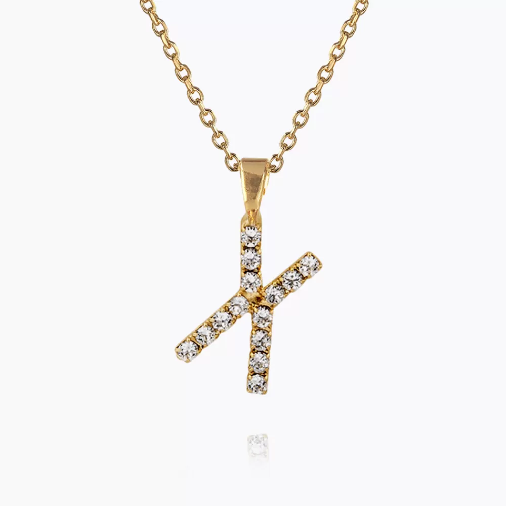 Caroline Svedbom Mini Letter Necklace X/Crystal