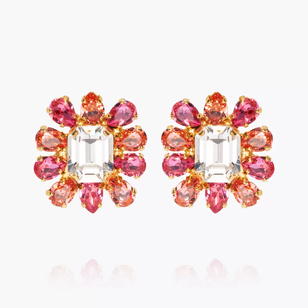 Caroline Svedbom Peony Earrings/Coral Combo